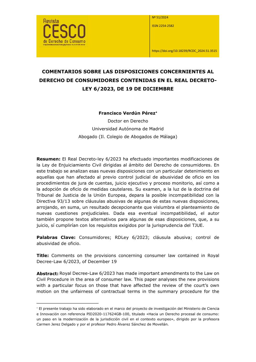 CESCO article first page